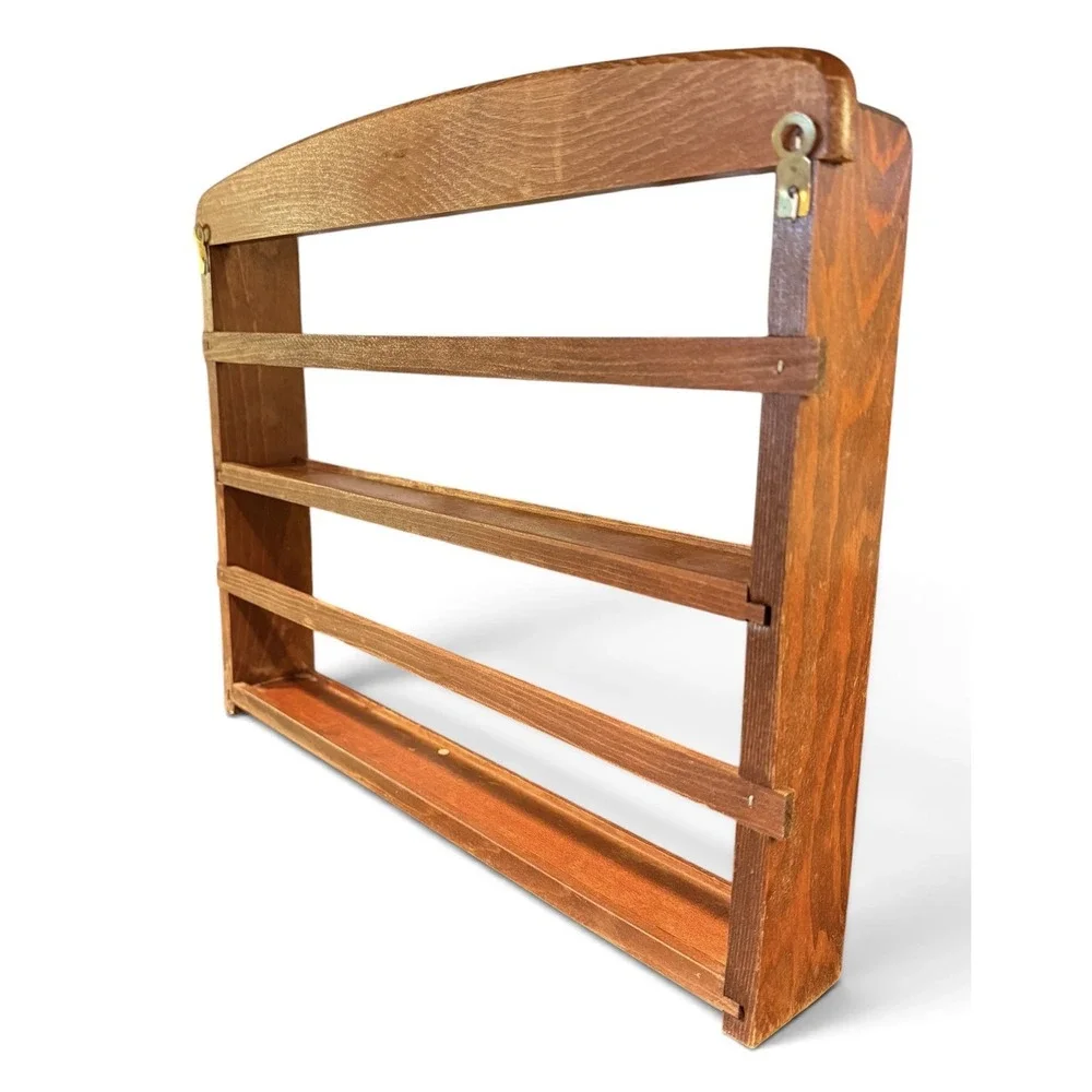 Vintage McCormick Wooden Wall Spice Rack Herbs & Spices Kitchen Shelf Rustic
